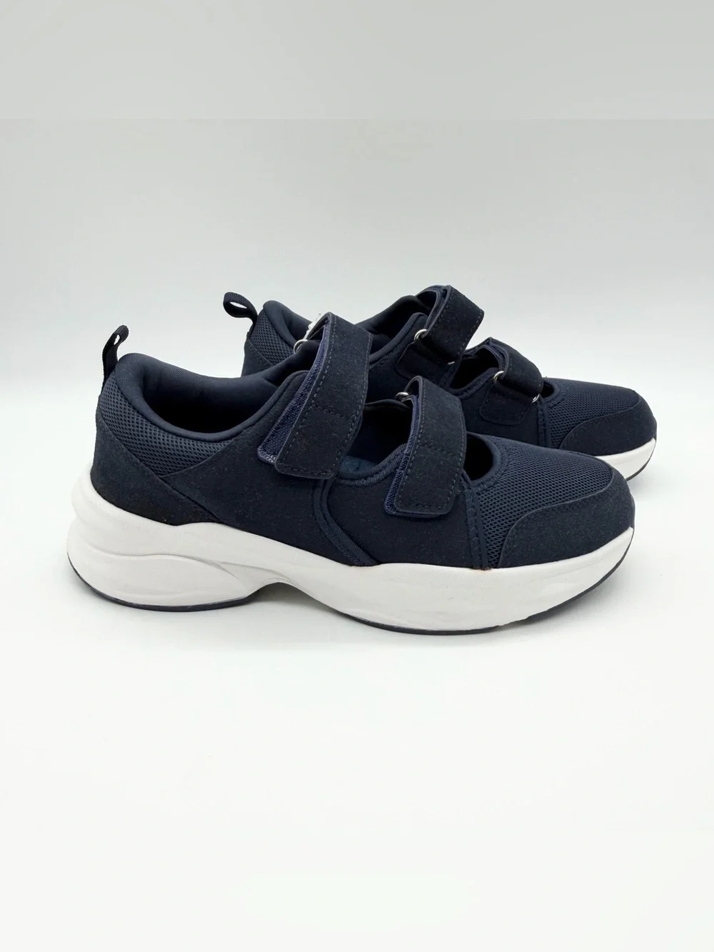 Ortorex Orthopedic Diabetic Walking Sneakers Shoes Adjustable Strap Navy 7 New